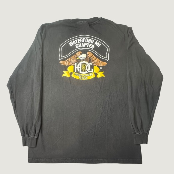 Hanes Other - Vintage Hanes Shirt Mens L Long Sleeve Beefy-T Black HOG Waterford MI Chapter
